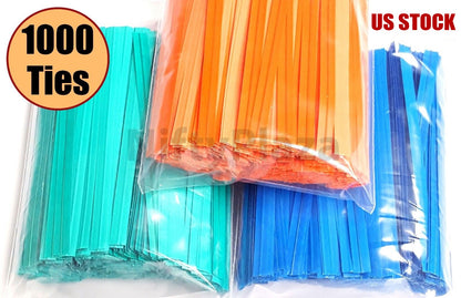 NiftyPlaza 1000 Twist Ties, 4 inch, Plastic Coated, No Rip Paper Ties
