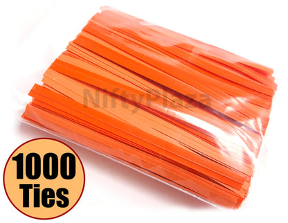 NiftyPlaza 1000 Twist Ties, 4 inch, Plastic Coated, No Rip Paper Ties