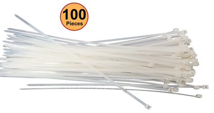 NiftyPlaza 10 Inch Cable Ties - 100 Pack - UV Weather Resistant - 75 LBS Nylon Wrap Zip Ties