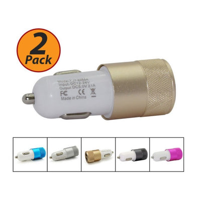 2 Pack - Micro Auto Universal Dual USB Car Charger 3.1A Adapter 5V Dual Port Smart Phones
