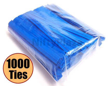 NiftyPlaza 1000 Twist Ties, 4 inch, Plastic Coated, No Rip Paper Ties