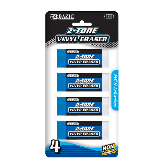 Two-Tone Vinyl Pencil Eraser New Excellent Quality - 4 Per Case Pack