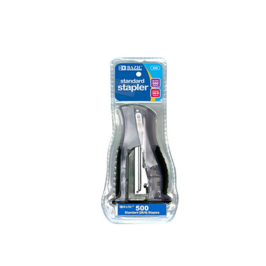 Compact Stand-Up Standard (26/6) Stapler With 500 Ct Staples Comfort Soft Grip - Random Color