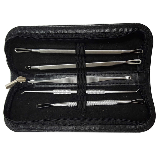 NiftyPlaza 5 PCS Blemish Acne Pimple Extractor Blackhead Whitehead Remover Tool Kit
