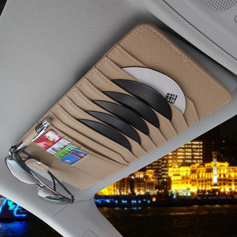 Sun Visor CD DVD Holder Card Case 12 Disc Slot Storage For Auto Car - Beige