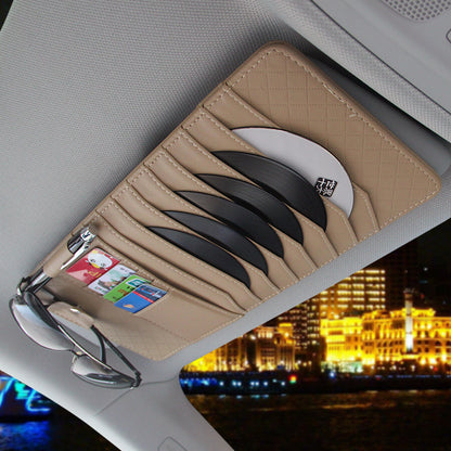Sun Visor CD DVD Holder Card Case 12 Disc Slot Storage For Auto Car - Beige