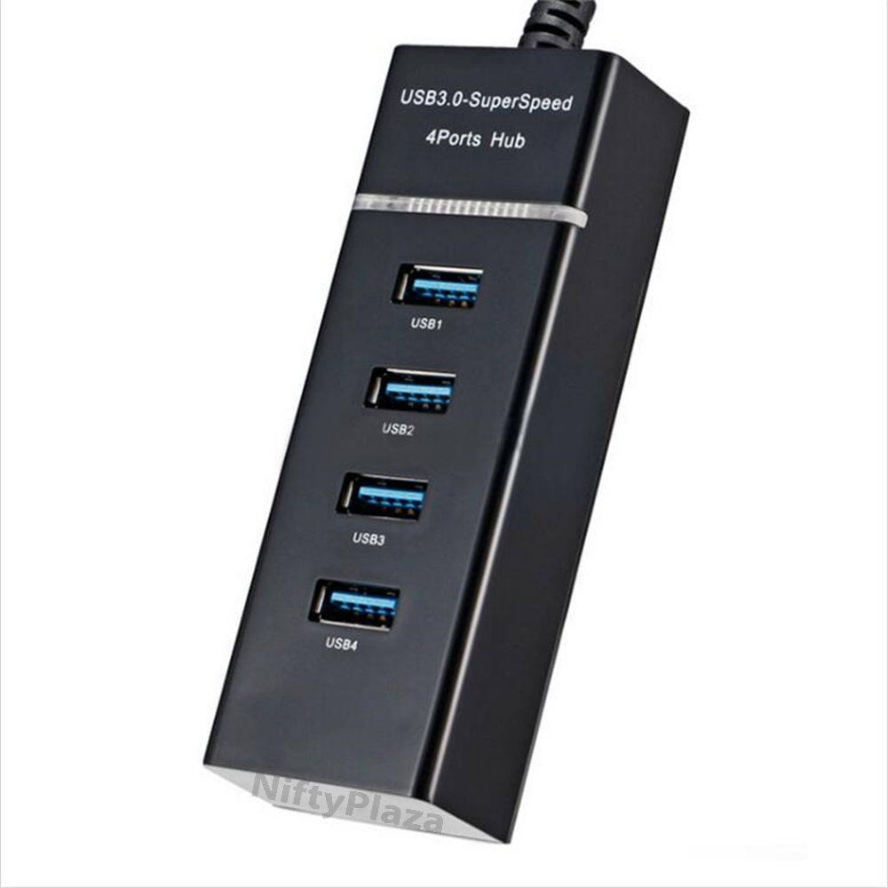 4 Ports Mini USB Hub 3.0 High Speed 5Gbps with USB Hub Cable for Laptop PC Notebook Computer