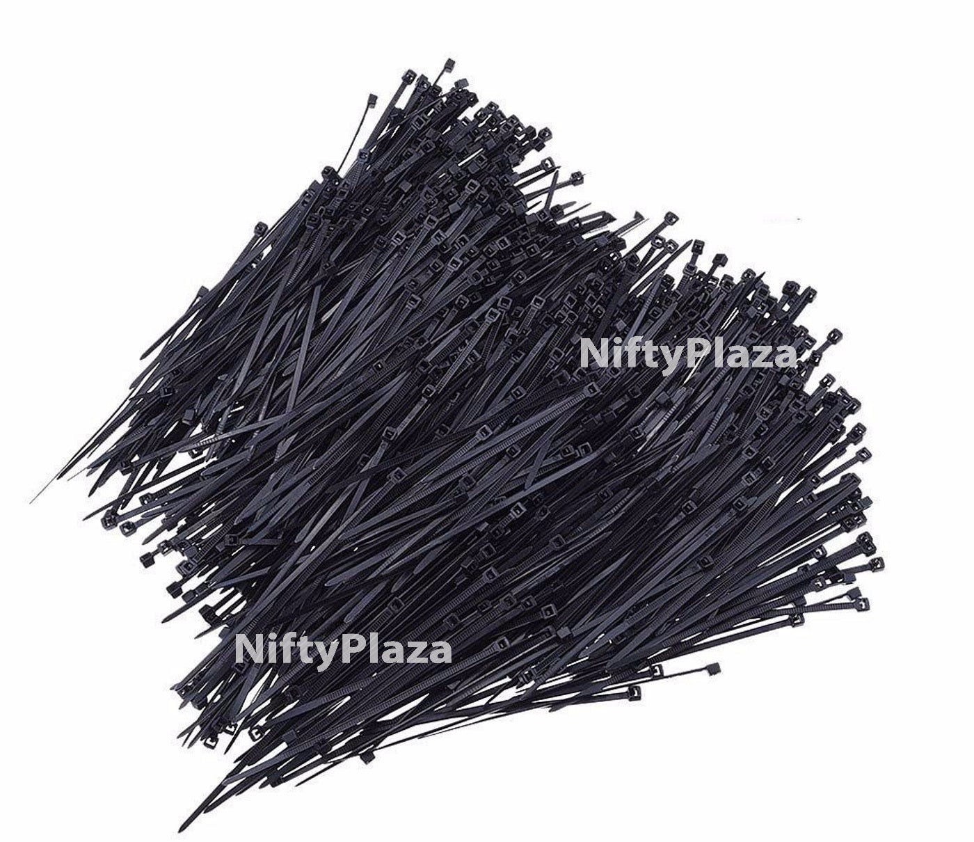 NiftyPlaza 4 Inch Cable Ties 1000 Pack UV Weather Resistant 18 LBs Zip Ties
