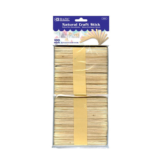 100 Pcs Natural Wood Craft Sticks Light Natural Colored Craft, School, Home, Office