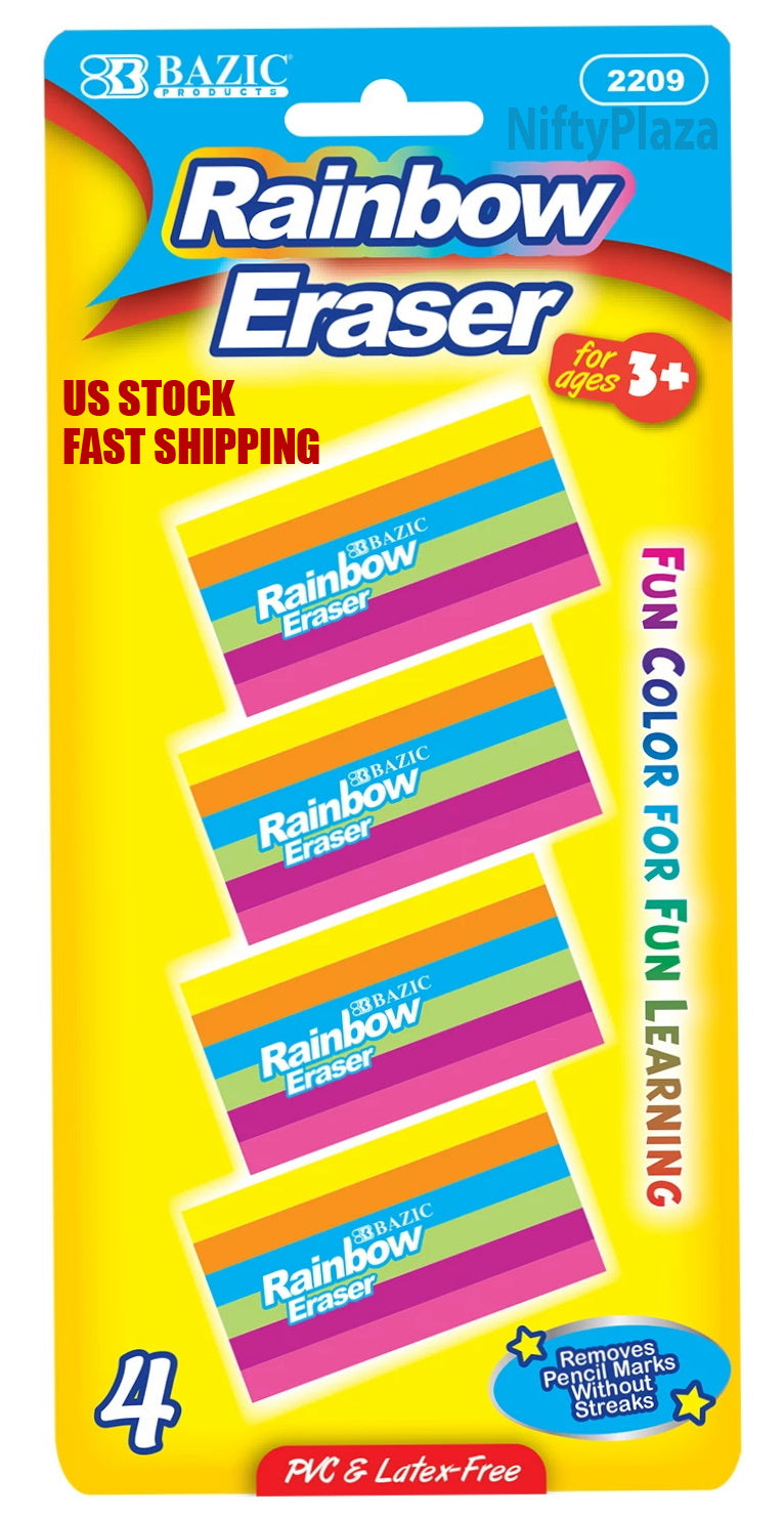 Rainbow Eraser Soft and Non-abrasive High-quality cleans easily removes Pencil Marks without Smudges
