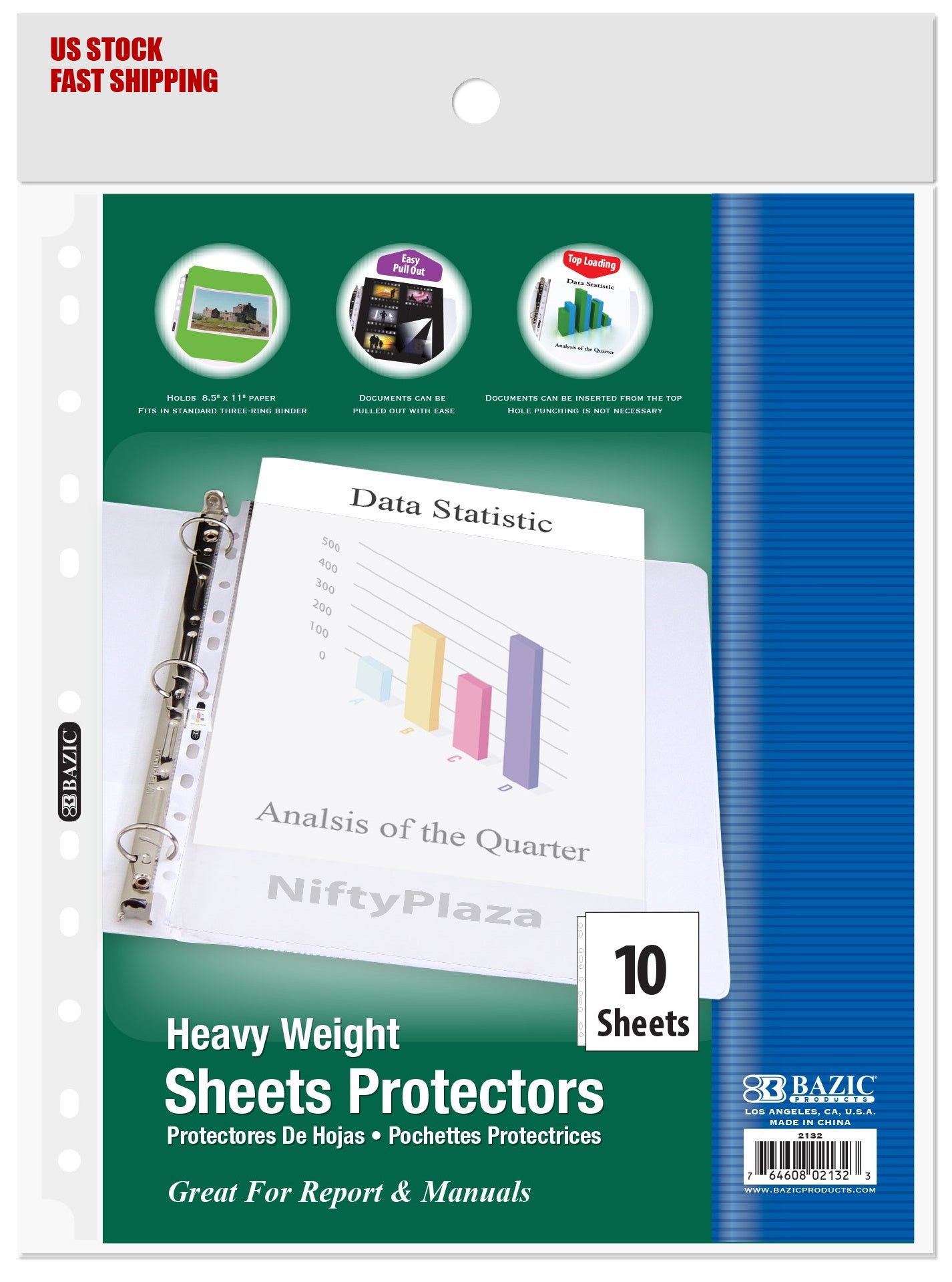 Heavy Weight Top Loading Sheet Protectors (10/Pack) - Protect your papers Holds 8.5" x 11" paper