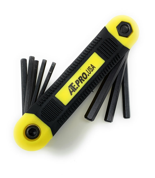 9pc Folding Hex Key Folding Pocket Allen quality Key Wrench Driver Set Easy Grip