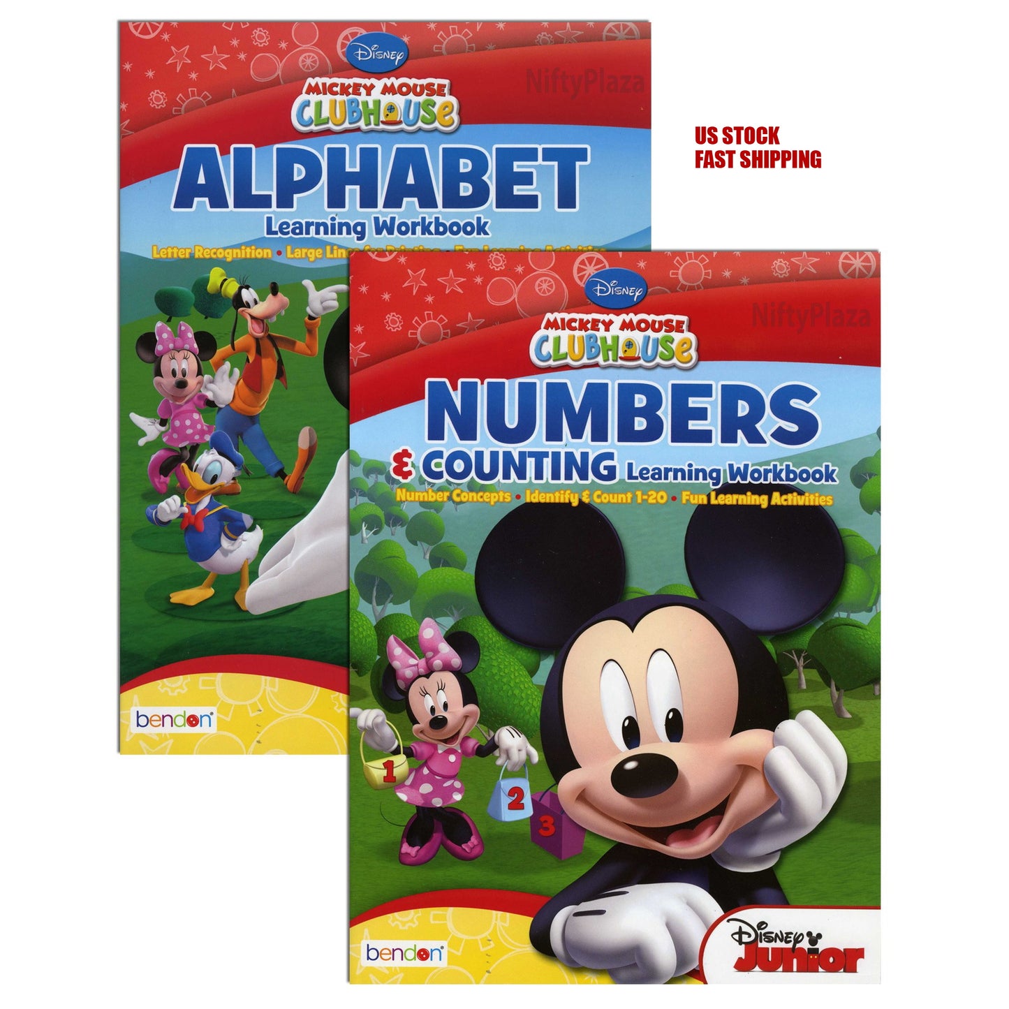 Disney Mickey Mouse Workbook(Numbers and Alphabet) 2/Pack - Fun and Educational