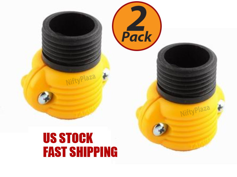 2 Pack - 5/8" x 3/4" Hose Connector Male Lawn and garden Hose repair made easy