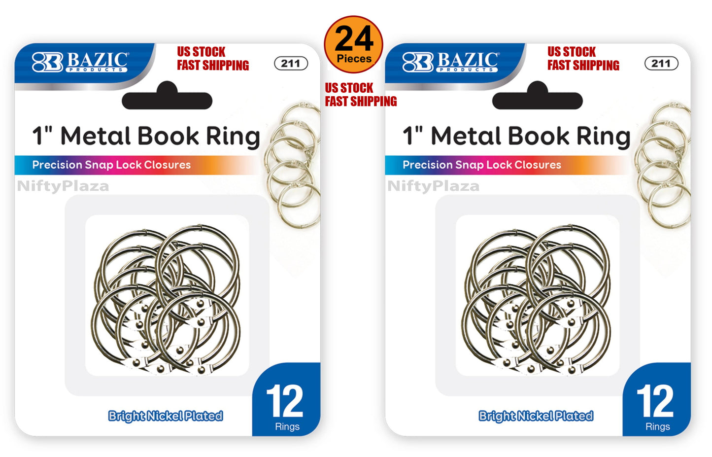 24 pcs 1 Inch Metal Assorted Color Book Rings, Ideal for Home, School and Office