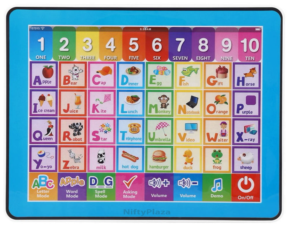 Y-Pad Educational Toy English Computer Multi Function Touch Screen Learning Tablet - Blue