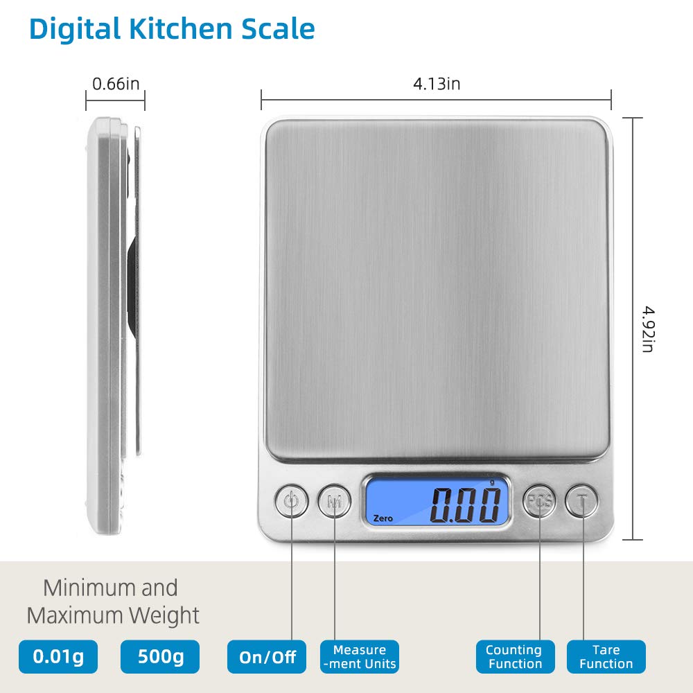 Mini Digital Scale I2000 0.01g/500g Superior Digital Platform Scale Stainless Steel Hand Scale