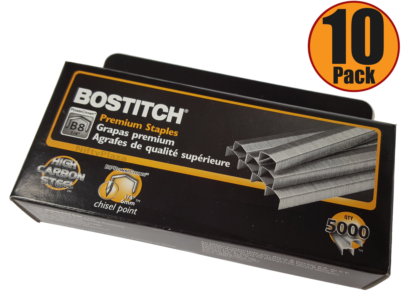 Stanley Bostitch B8 Staples 1/4 Inch, 10 Boxes (50000 Staples) Brand New