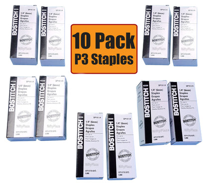 Stanley Bostitch P3 Staples for SP19 1/4 Stapler, 10 Boxes (50000 Staples)