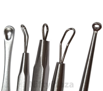 NiftyPlaza 5 PCS Blemish Acne Pimple Extractor Blackhead Whitehead Remover Tool Kit