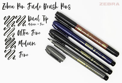 Zensations Brush Pen, Brush Tip, Black Water-Resistant Ink - Super Fine Tip - Zebra Pen