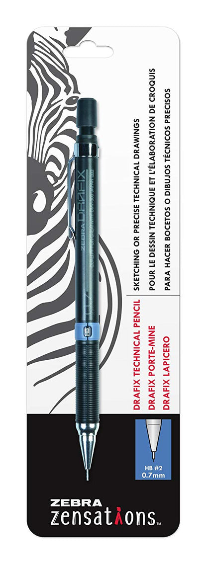 Zensations Drafix Technical Pencil, 0.7mm, Yellow Lead Grade Indicator HB#2 - Zebra Pen