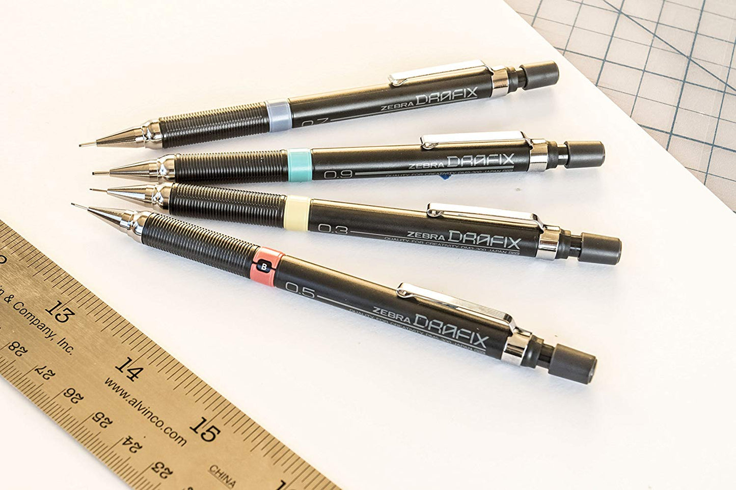 Zensations Drafix Technical Pencil, 0.7mm, Yellow Lead Grade Indicator HB#2 - Zebra Pen