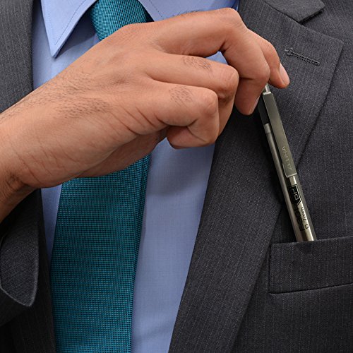 Zebra Ballpoint Stainless Steel Retractable Pen, Fine Point, 0.7mm, Black Easy-glide Ink