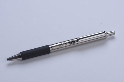 F-402 Ballpoint Stainless Steel Retractable Pen, Fine Point, 0.7mm, Black Ink