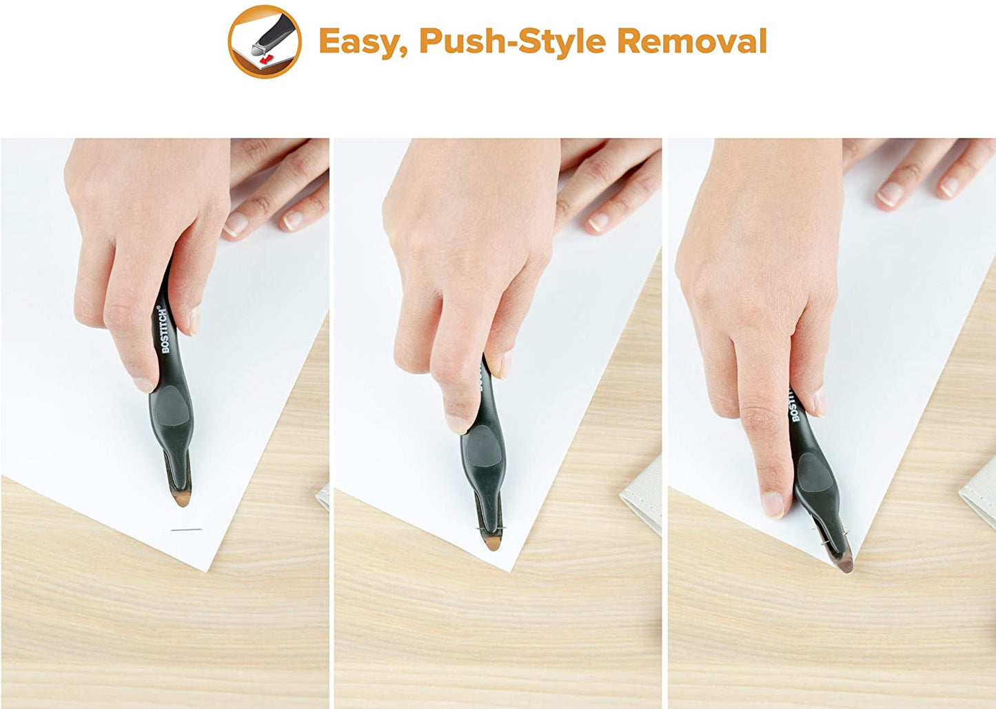 Bostitch Staple Remover Professional Magnetic Easy Push-Style Black non-slip Grip
