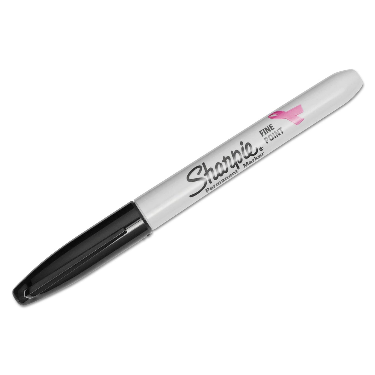 Sharpie Permanent Fine-Point Markers, Black/Pink Ribbon, Pack of 2 Markers