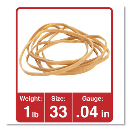 Universal Rubber Bands, Size 33, 0.04 Inch Gauge, Beige, 1 lb Box, 640/Pack