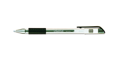 Universal 12 pcs Comfort Grip Stick Gel Pen, Medium 0.7mm, Black Ink, Clear Barrel fade-resistant Ink