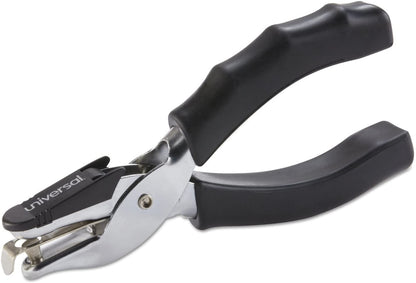 Universal Eight-Sheet Handheld 1/4 Hole Punch, Metal with Black Rubber Grip, Universal Brand