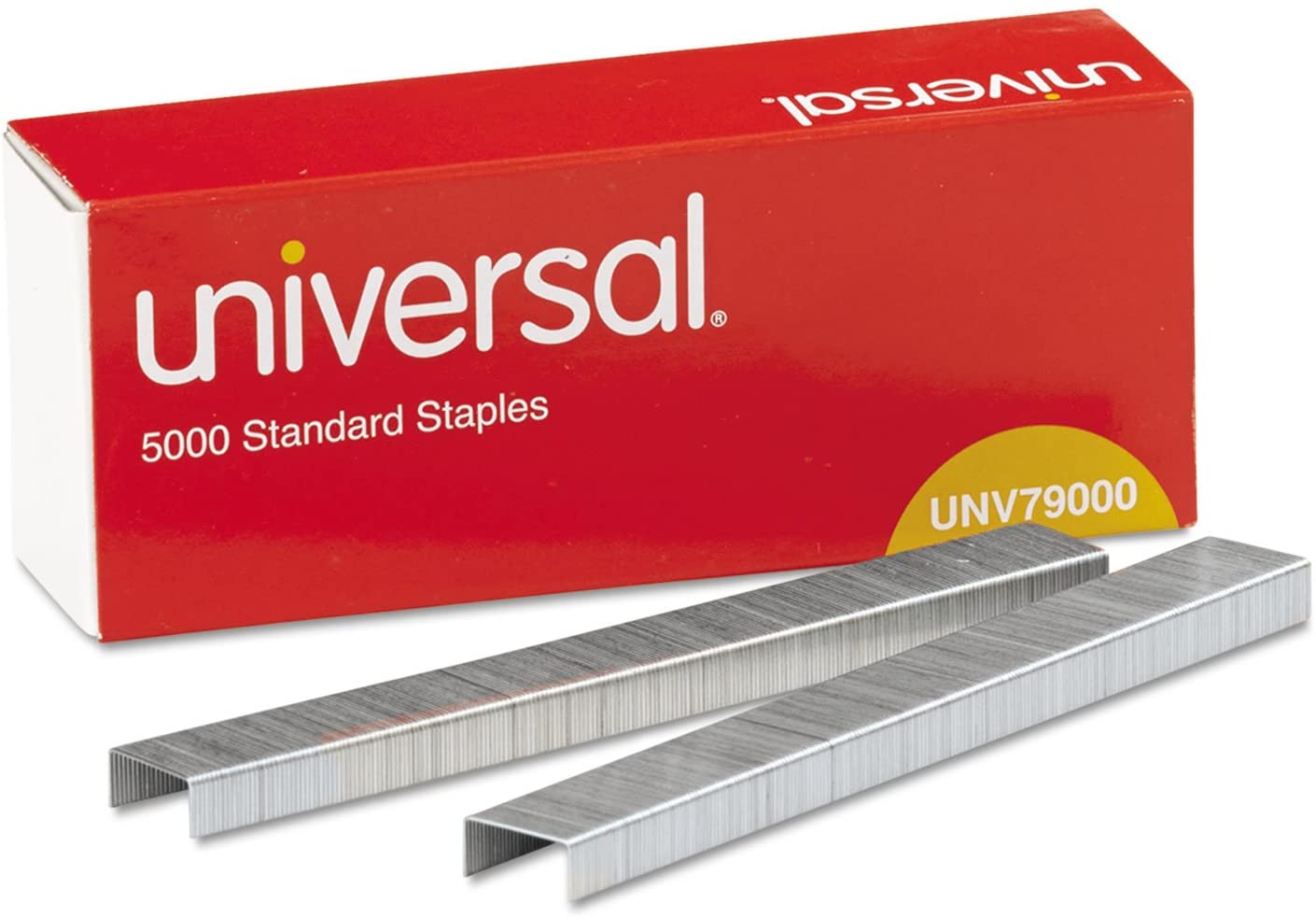 Universal Standard Chisel Point Staples, 0.25" Leg, 0.5" Crown, Steel, 5,000/Box 210 Strip Count Staples