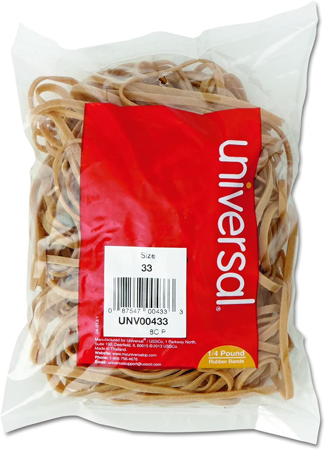Rubber Bands, Size 33, 0.04" Gauge, Beige, 4 oz Box, 160/Pack Great elasticity