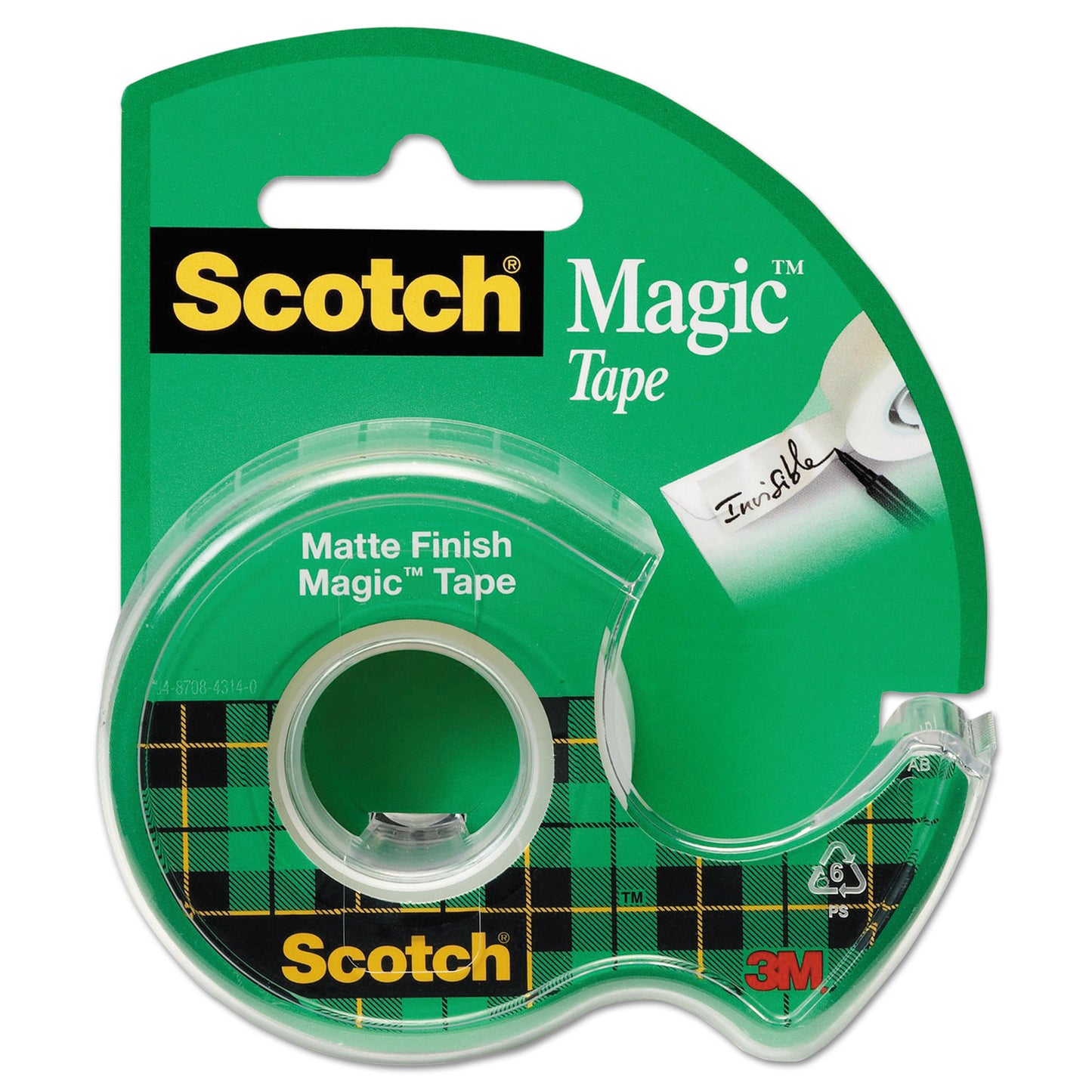 Scotch Magic Tape in Handheld Dispenser, 1 Inch Core, 0.75 inch x 25 ft, Clear Roll smoothly, Cuts Easily