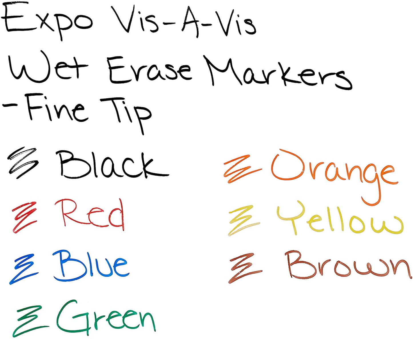 Expo Vis-a-Vis Wet Erase Marker, Fine Bullet Tip, Assorted Colors, 4-Count