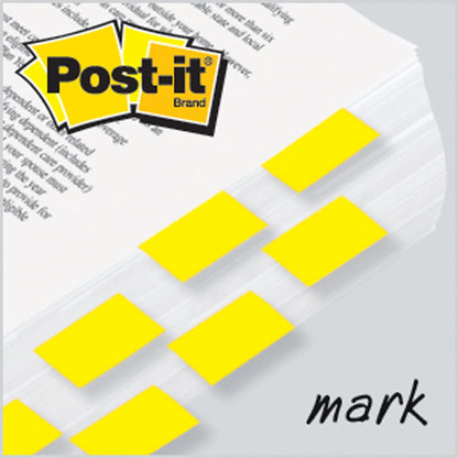 5 Pack - Post-it Standard Page Flags in Dispenser, Yellow, 1 inch Wide, 100/Pack