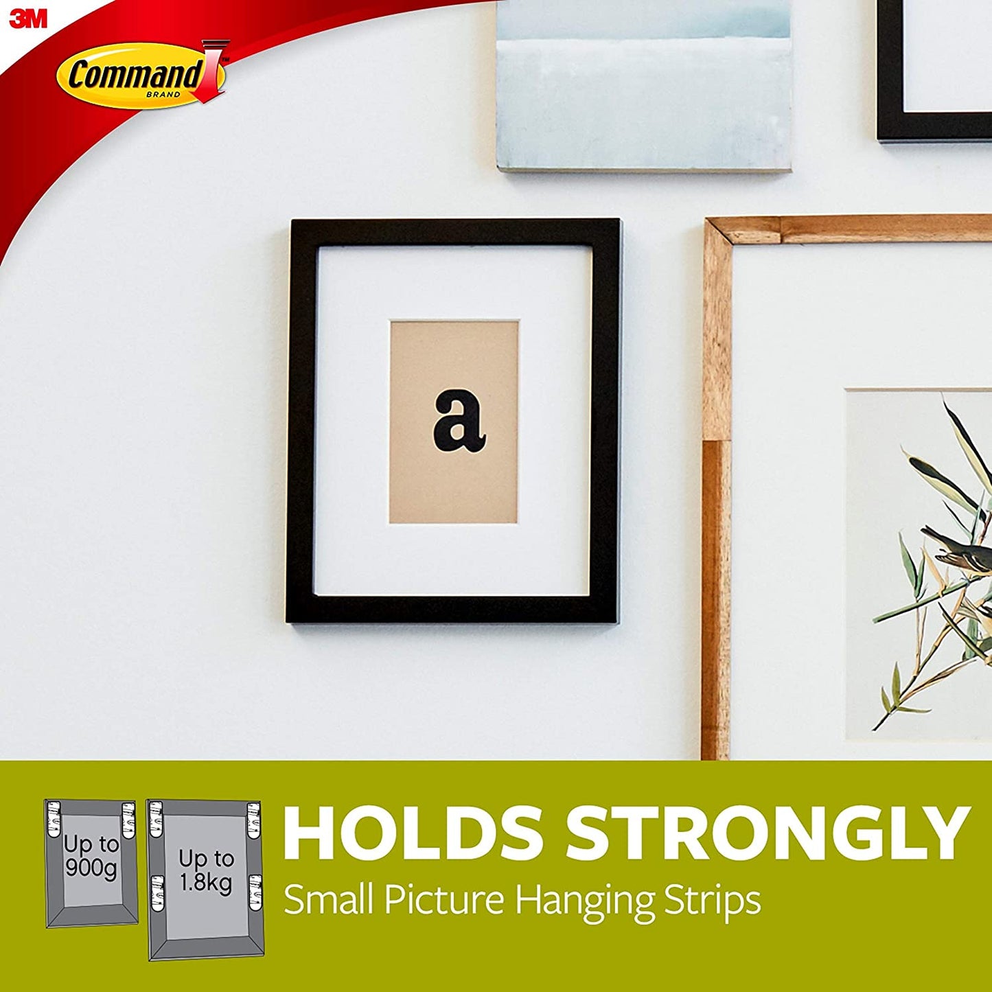 Command Picture Hanging Strips, Removable, 0.63" x 2.13", White, 4 Pairs/Pack