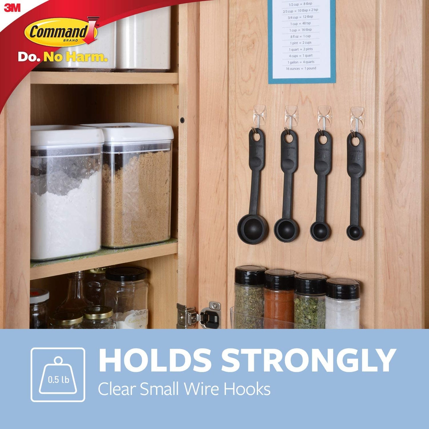 Command Clear Hooks and Strips, Plastic/Wire, Small, 3 Hooks and 4 Strips Holds strongly Removes Cleanly