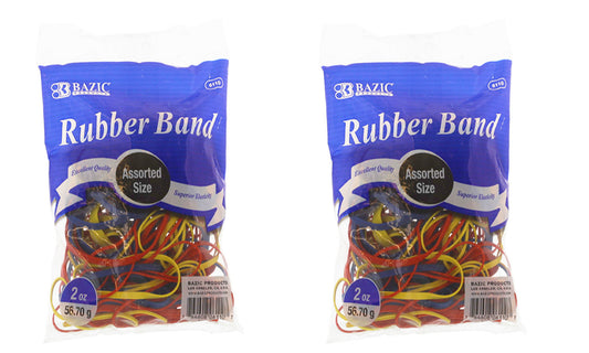 Lot of 2 - Assorted Sizes and Colors Excelled Quality Rubber Bands 2 Oz./56.70g