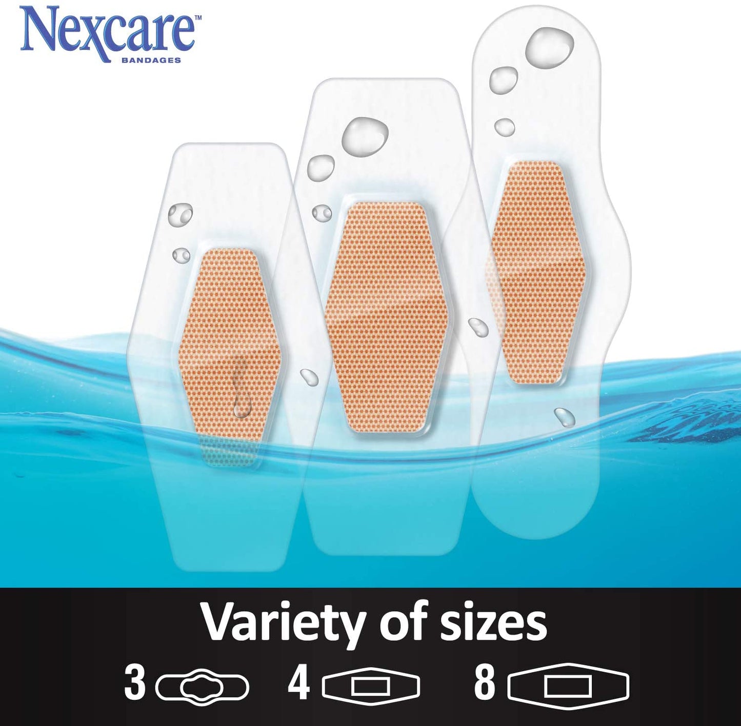 Nexcare Bandages Max Hold Waterproof Bandages, Dirtproof, Germproof Assorted, 15 Count