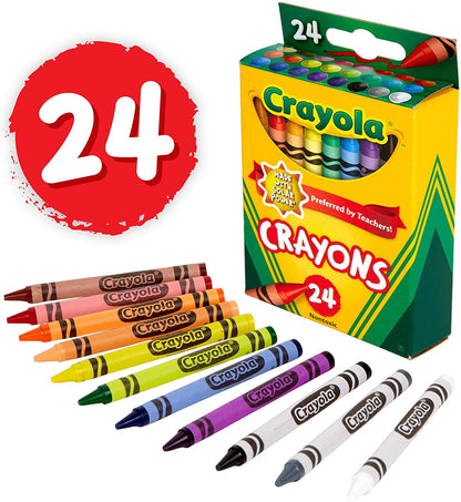 Crayola Classic Color Crayons, Peggable Retail Pack, 24 Colors Non-washable
