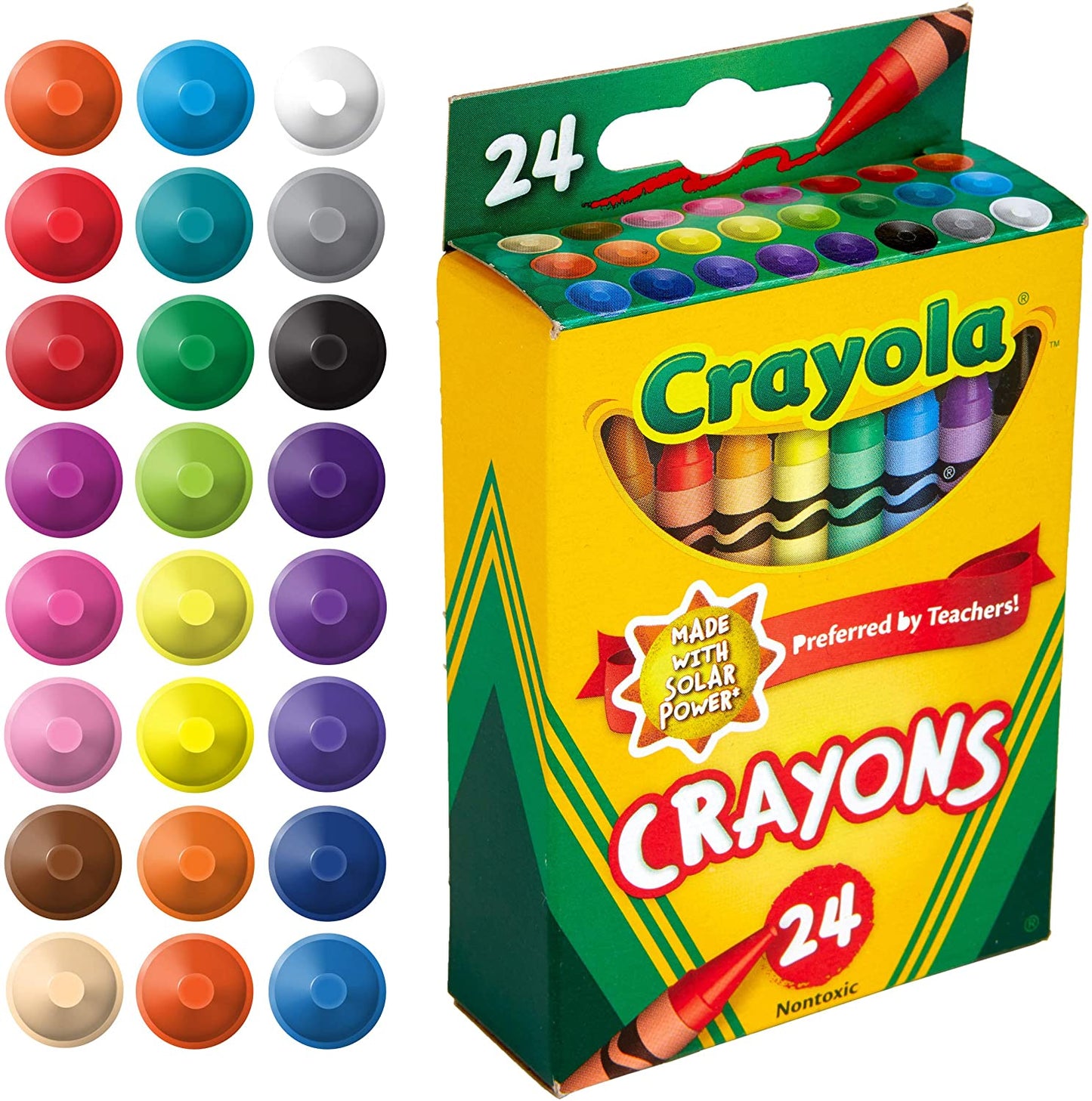 Crayola Classic Color Crayons, Peggable Retail Pack, 24 Colors Non-washable