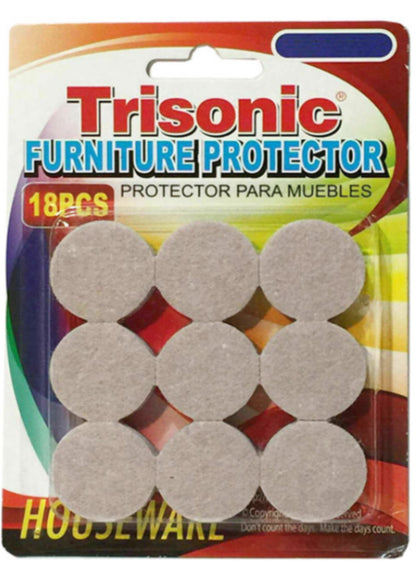 Floor Protectors Round 18 Self Adhesive Felt Beige Pads Furniture Chair Scratch Protection TriSonic