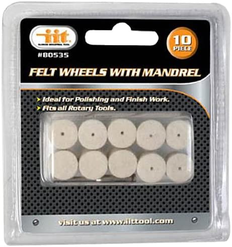 IIT Polishing Wheels with Mandrel, 10-Piece Adheres to Any Metal Surface, Garage or Work Shed