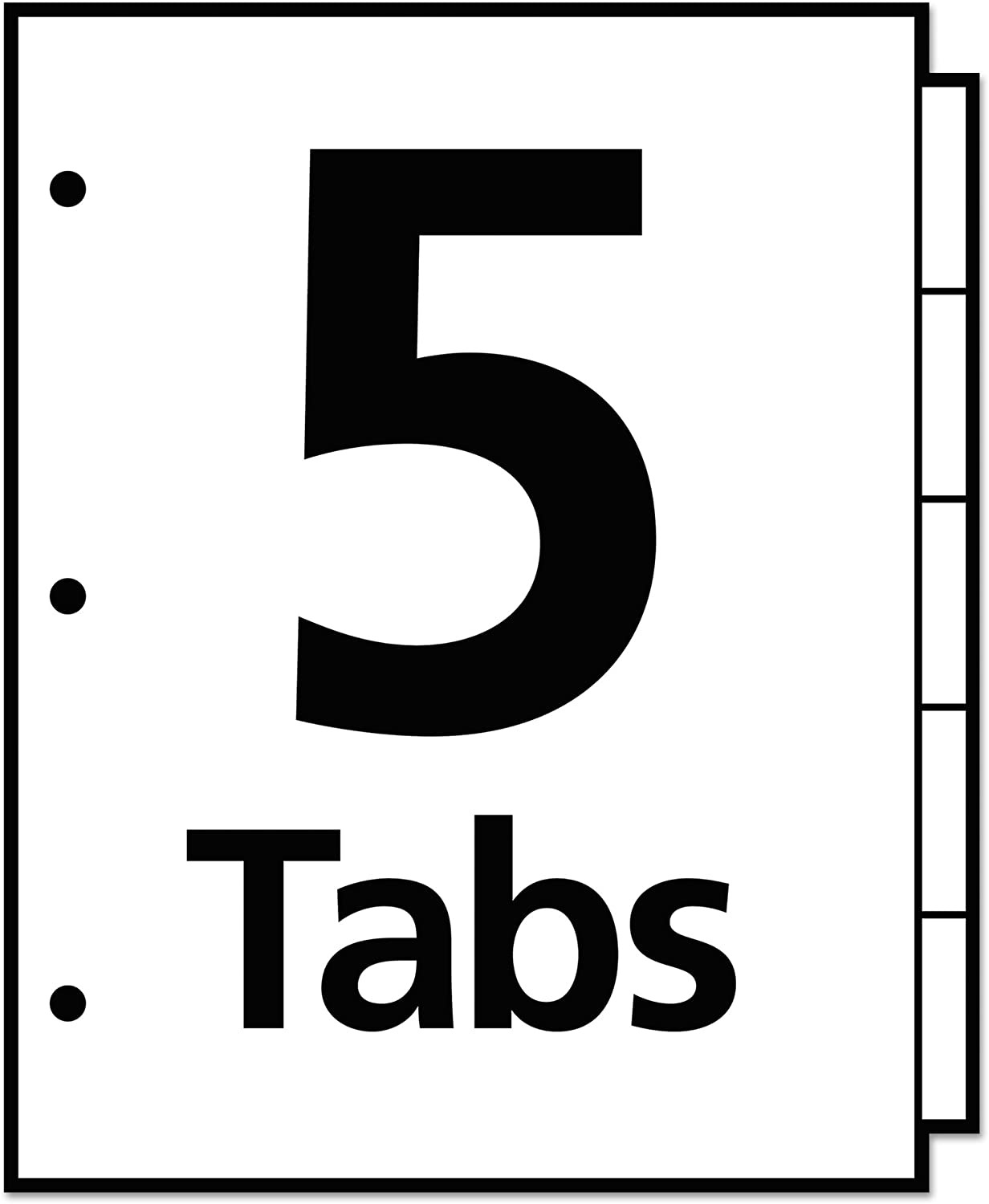 Avery Write and Erase Big Tab Paper Dividers, 5-Tab, White, Letter, 50% larger than standard Tabs