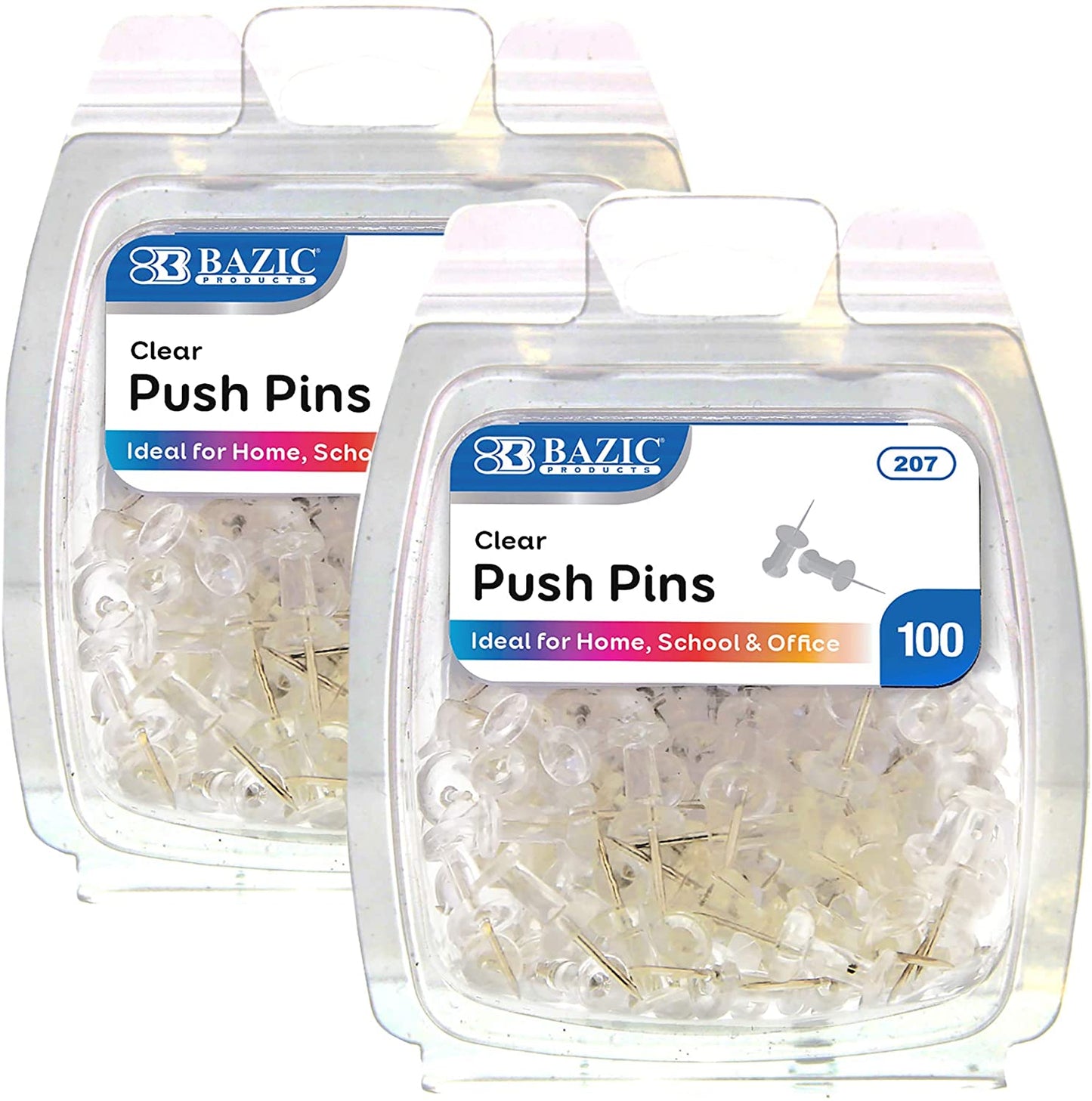 200 Clear Transparent Push Pins - Drawing, Cork Board, Notes, Maps