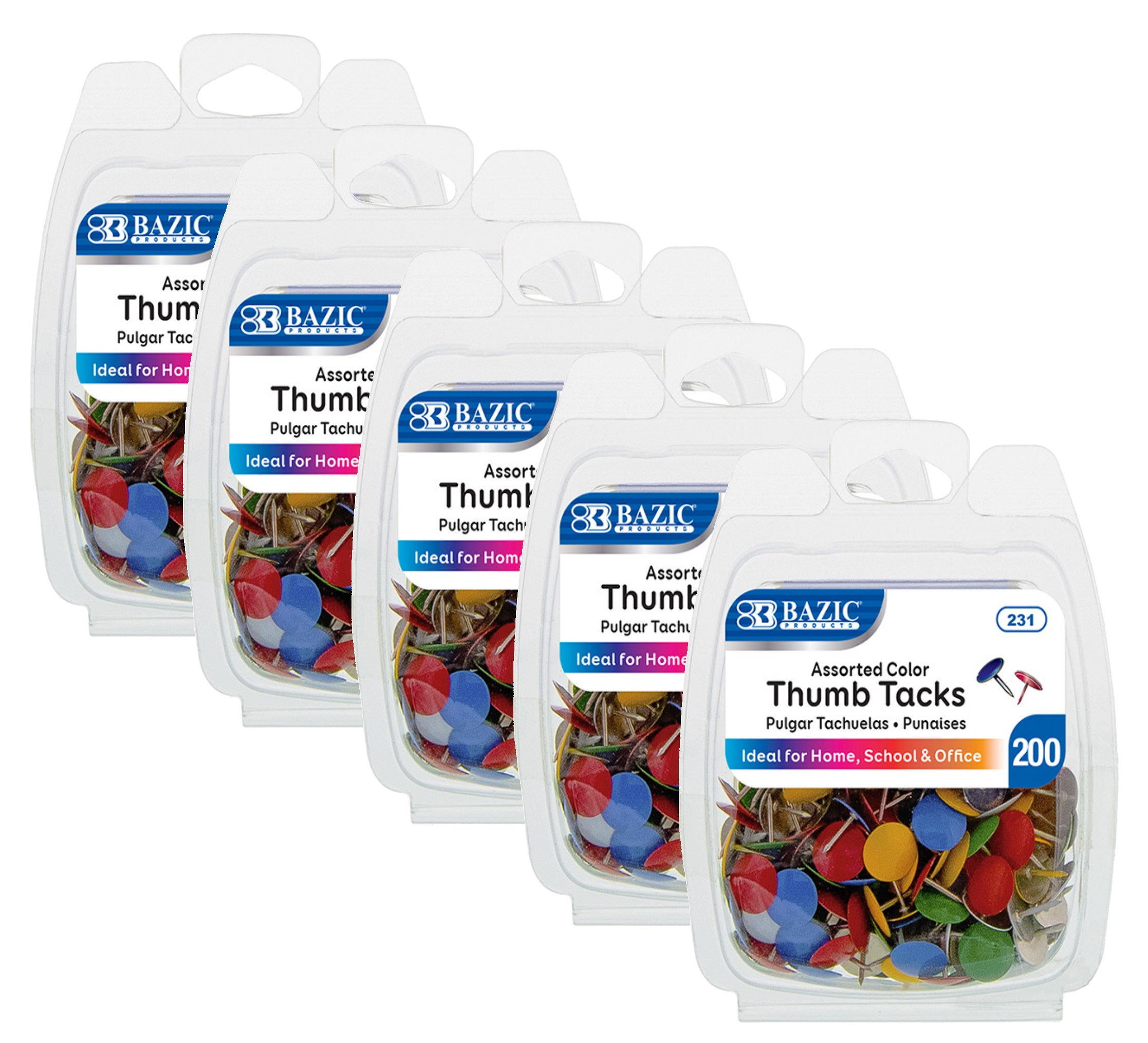 1000 Assorted Colored Thumb Tacks, Multi-Color Thumb Tacks - Smooth so ...